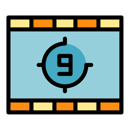 Clip countdown icon. Outline clip countdown vector icon color flat isolatedのイラスト素材