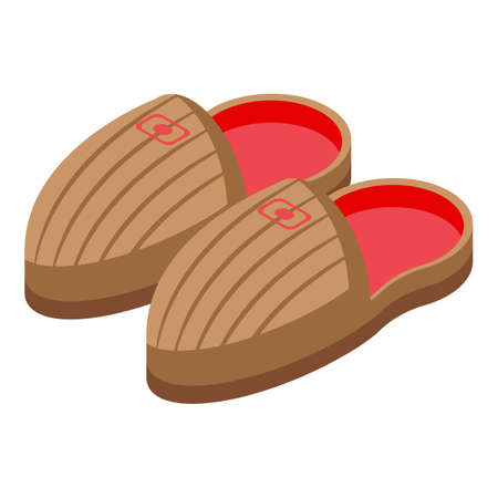 Father slippers icon isometric vector. Shoe cute. Safe familyのイラスト素材