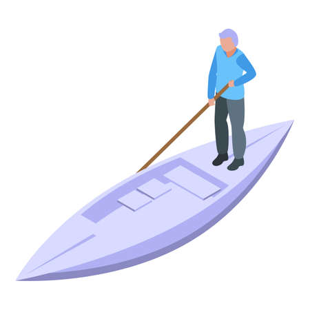 White gondola icon isometric vector. Venice boat. Old venetianのイラスト素材