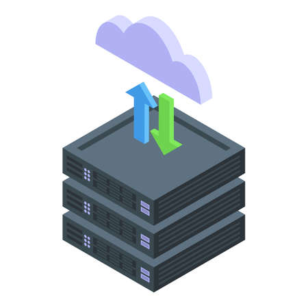 Server privacy icon isometric vector. Data information. Policy lawのイラスト素材