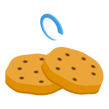 Data cookie icon isometric vector. Information policy. Legal shieldのイラスト素材