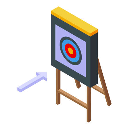 Archery target icon isometric vector. Arrow competition. Sport bowのイラスト素材
