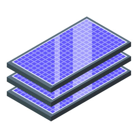 Solar panel stack icon isometric vector. Energy power. Eco roofのイラスト素材