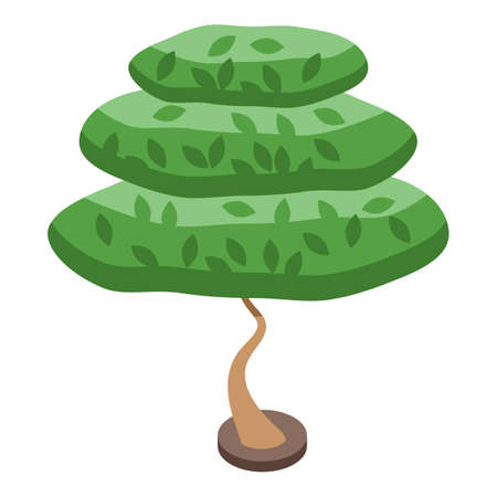 Tree trimming icon isometric vector. Garden trim. Man plantのイラスト素材