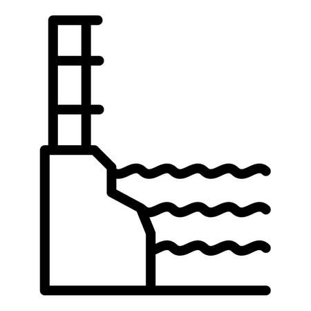 Tide sea level icon outline vector. Climate change. Ocean floodのイラスト素材