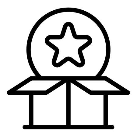 Reward gift box icon outline vector. Client service. Online memberのイラスト素材