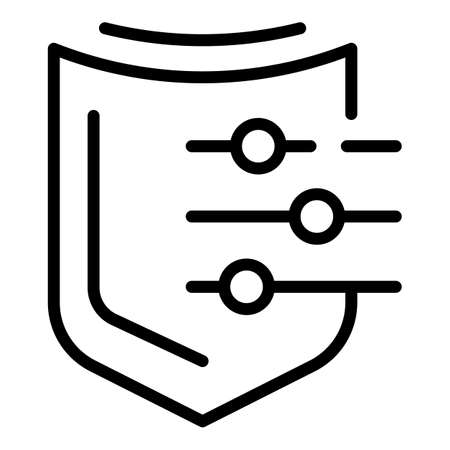Shield process icon outline vector. Business plan. Risk managementのイラスト素材