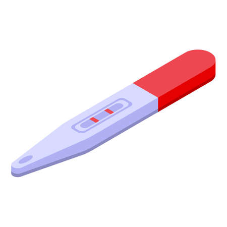 Pregnant test icon isometric vector. Positive pregnancy. Hand stripのイラスト素材