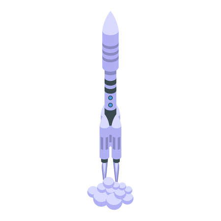 Launch rocket icon isometric vector. Space spaceship. Idea startのイラスト素材