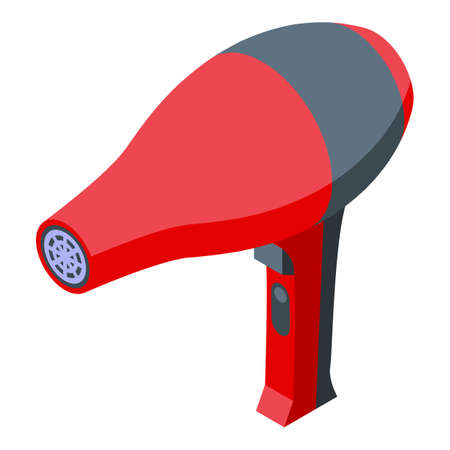 Home hair dryer icon isometric vector. Blow dry. Hot salonのイラスト素材