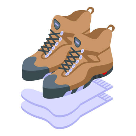 Hikings boots icon isometric vector. Army boot. Climbing shoeのイラスト素材