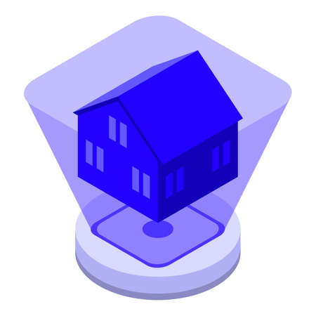 House hologram icon isometric vector. Digital future. Cad projectionのイラスト素材