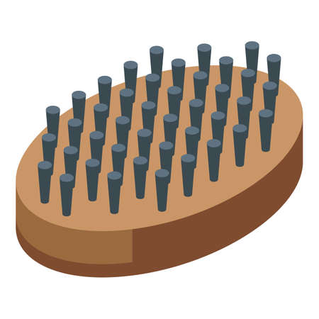 Beard brush icon isometric vector. Hair face. Men styleのイラスト素材