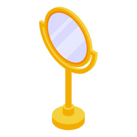 Beauty mirror icon isometric vector. Woman self. Hair routineのイラスト素材
