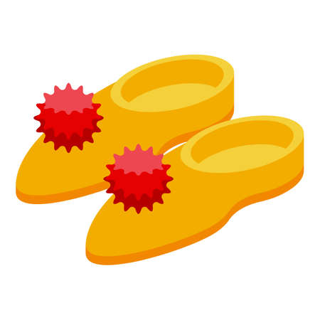 Cotton slippers icon isometric vector. Home slippers. Cute shoeのイラスト素材