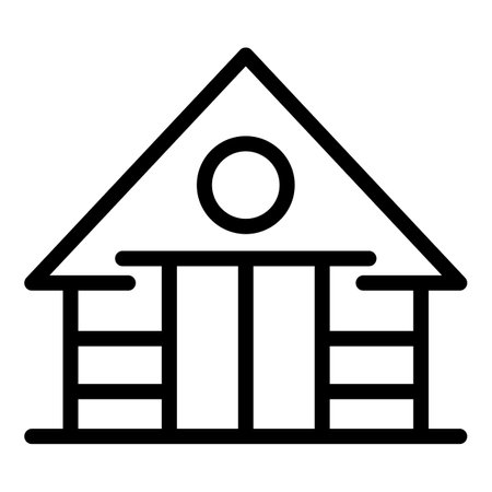 Scene bungalow icon outline vector. Summer villa. Island houseのイラスト素材