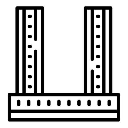 Concrete wall icon outline vector. Brick mortar. Construction builderのイラスト素材