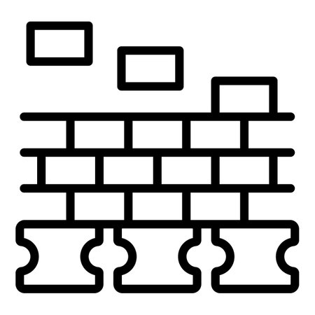 Wall house icon outline vector. Mortar worker. Construction workerのイラスト素材