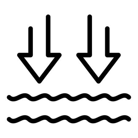 Low water icon outline vector. Save drop. Eco cleanのイラスト素材