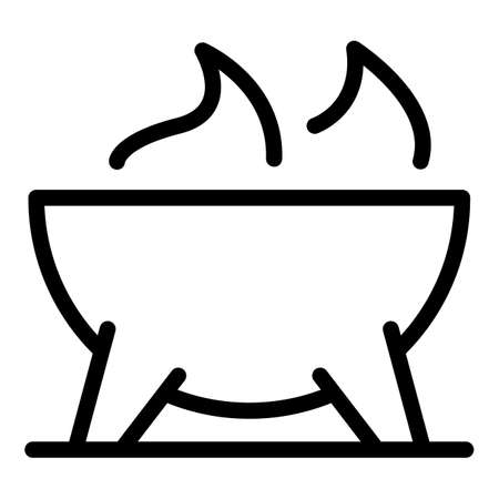 Fire grill icon outline vector. Bbq meat. Food cookのイラスト素材