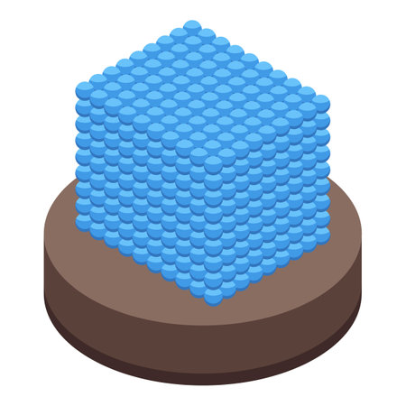 Magnetic cube icon isometric vector. Electric field. Magnet ballのイラスト素材