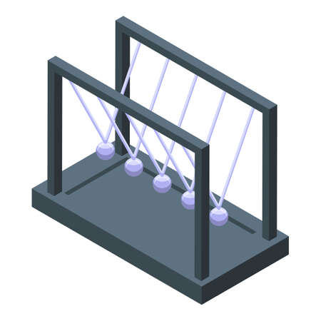 Newton ball stand icon isometric vector. Cradle pendulum. Balance impactのイラスト素材
