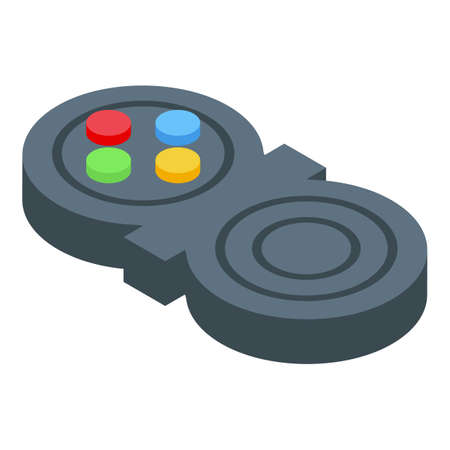Button play toy icon isometric vector. Pop fidget. Popit gameのイラスト素材