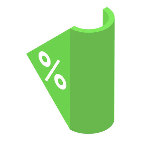 New price sticker icon isometric vector. Offer label. Ribbon badgeのイラスト素材