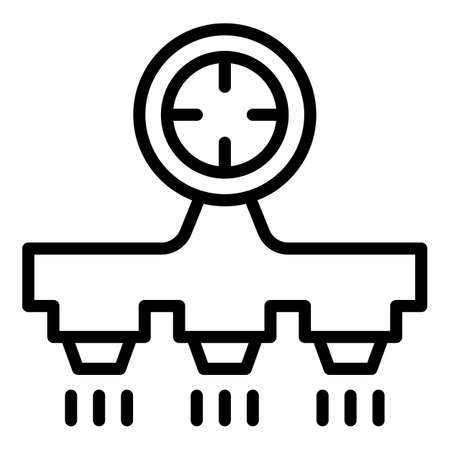 Time irrigation system icon outline vector. garden water. automatic farmのイラスト素材