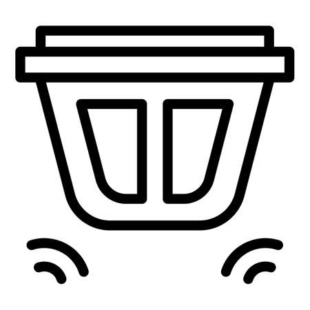 Hand smoke detector icon outline vector. fire sensor. alarm homeのイラスト素材