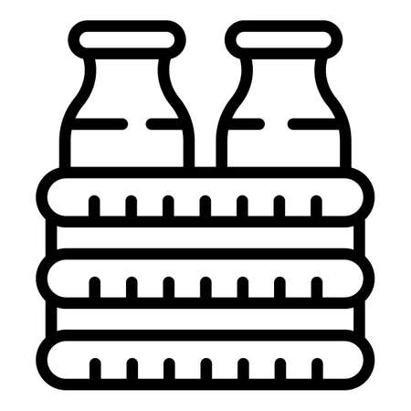 Milk bottle box icon outline vector. Vegetable drink. Food oatのイラスト素材