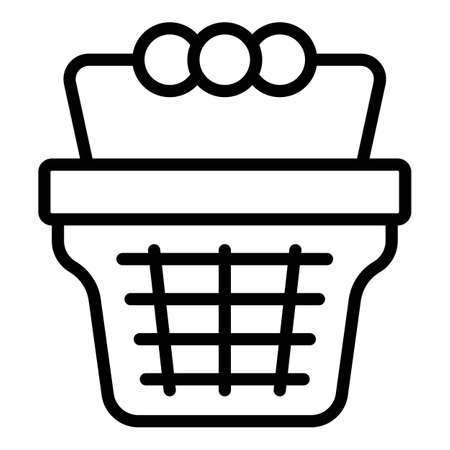 Shop basket icon outline vector. Online offer. Order contractのイラスト素材