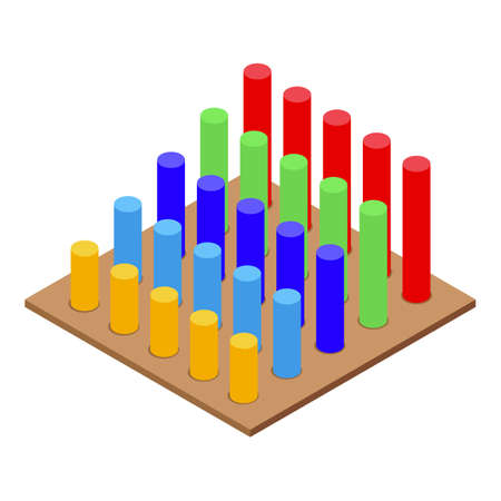 Montessori toy bars icon isometric vector. School game. Smart puzzleのイラスト素材
