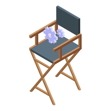 Vlogger creator chair icon isometric vector. Social podcast. Recording showのイラスト素材