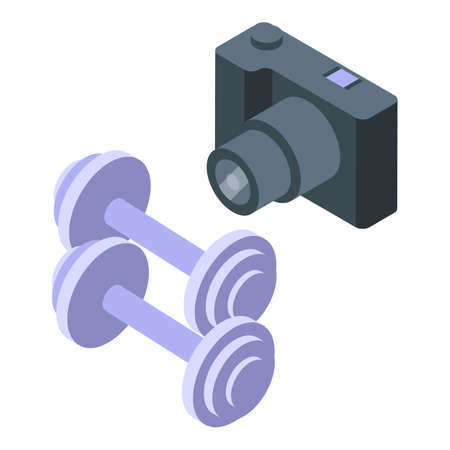 Fitness influencer icon isometric vector. Digital online. Content audienceのイラスト素材