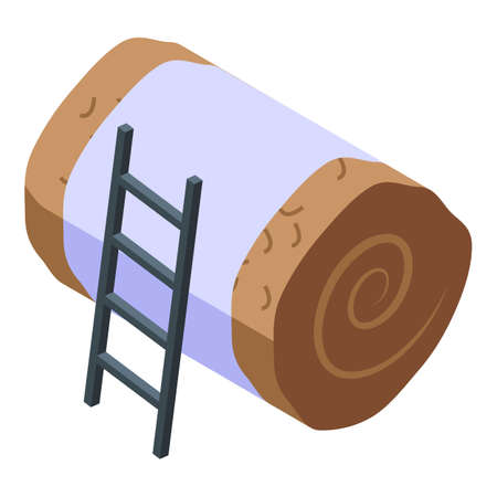 Bale of hay icon isometric vector. Farm grass. Dry fieldのイラスト素材