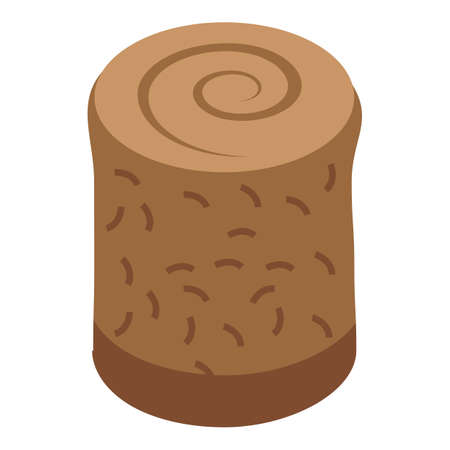 Pile stack bale icon isometric vector. Dry field. Grass wheatのイラスト素材