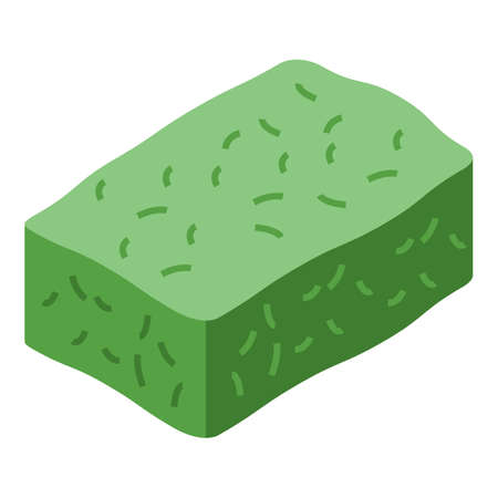 Green bale icon isometric vector. Pile stack. Haystack farmのイラスト素材