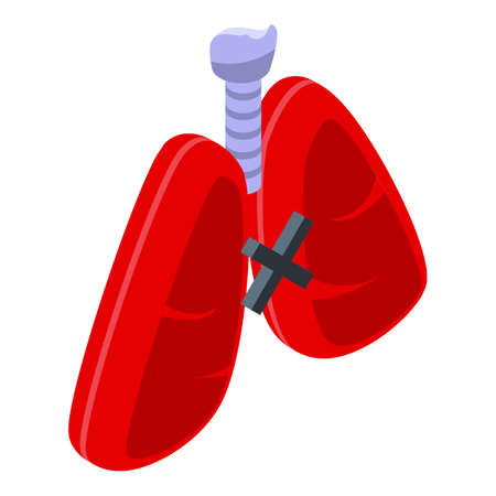 Panic attack lungs icon isometric vector. Woman fear. Anger stressのイラスト素材