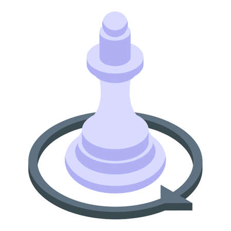 Chess virtual tour icon isometric vector. Online screen. Real artのイラスト素材