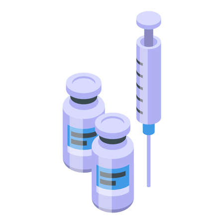Sports doctor injection icon isometric vector. Sport health. Medical patientのイラスト素材