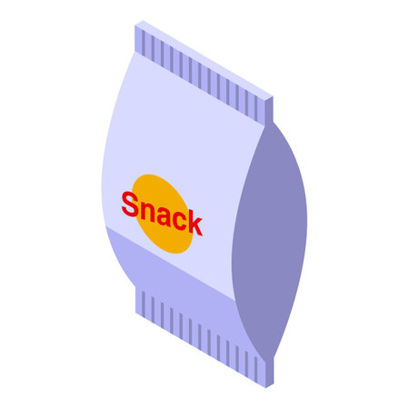 Snack package icon isometric vector. Pack chip. Packet foodのイラスト素材