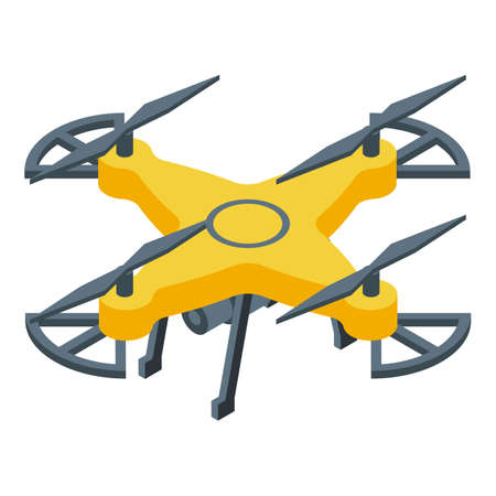 Drone photography icon isometric vector. Aerial video. Camera tourのイラスト素材