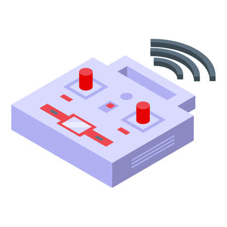 Drone joystick icon isometric vector. Aerial camera. House tourのイラスト素材