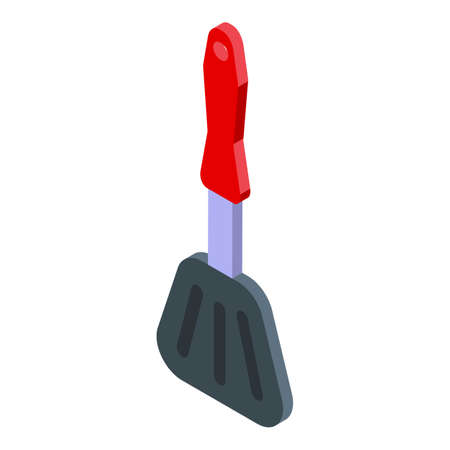 Bbq spatula icon isometric vector. Baking spoon. Fork woodenのイラスト素材