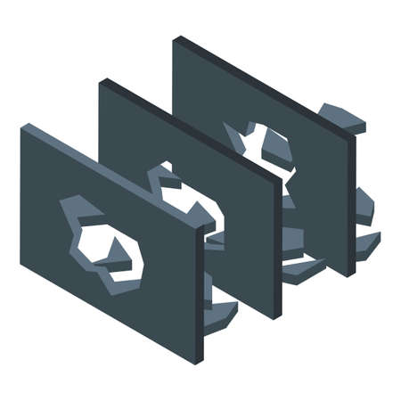 Broken stress walls icon isometric vector. Multi effort. Reduce skillsのイラスト素材
