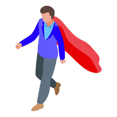 Super hero effort icon isometric vector. Family coping. Support skillsのイラスト素材