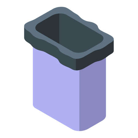 Plastic trash bin icon isometric vector. Garbage bag. Recycle packのイラスト素材