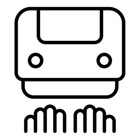 Towel dryer icon outline vector. Hand air dry. Paper dispenserのイラスト素材