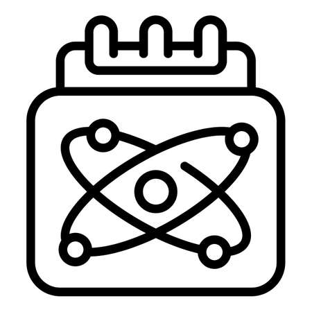 Atomic calendar icon outline vector. People team. Company taskのイラスト素材